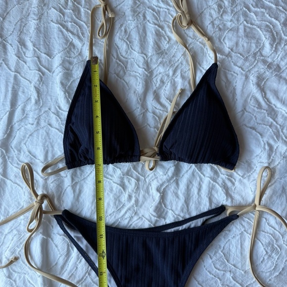 SHEIN Navy with Tan String and Tie-Dye Pink and Purple Bikini Bundle of 2 - Picture 9 of 13